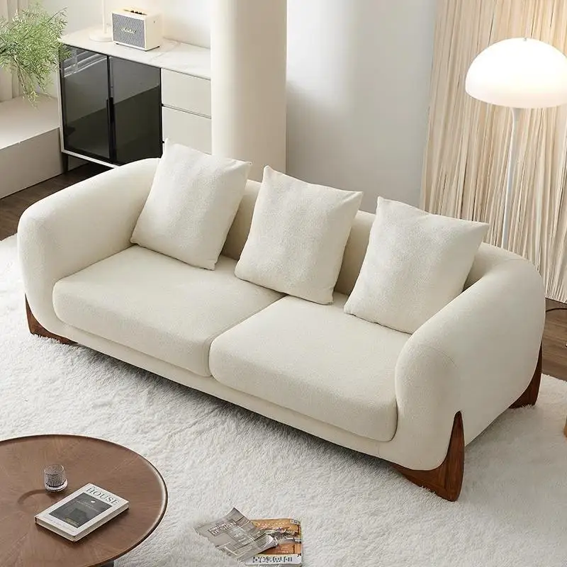 #Modern Minimalist Lounge Fabric Sofa Chair With Solid Wood Legs For Living Room Study Hotel Bedroom Balcony Relaxation
