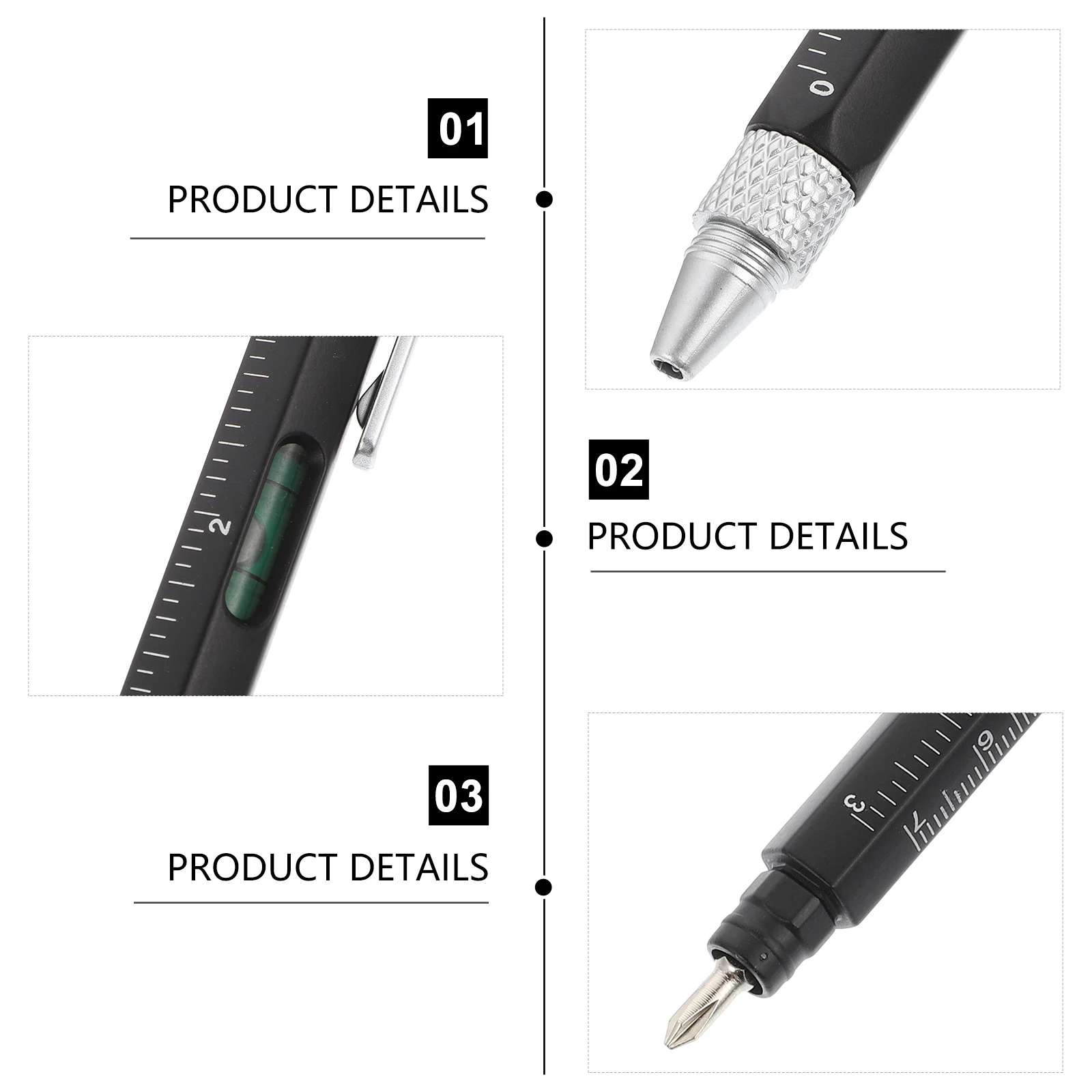 

5pcs Six-in-One Tool Pen Multi-Function Screwdriver Pens Ballpoint Pen Ruler Level Gauge Gadget for Home for Men