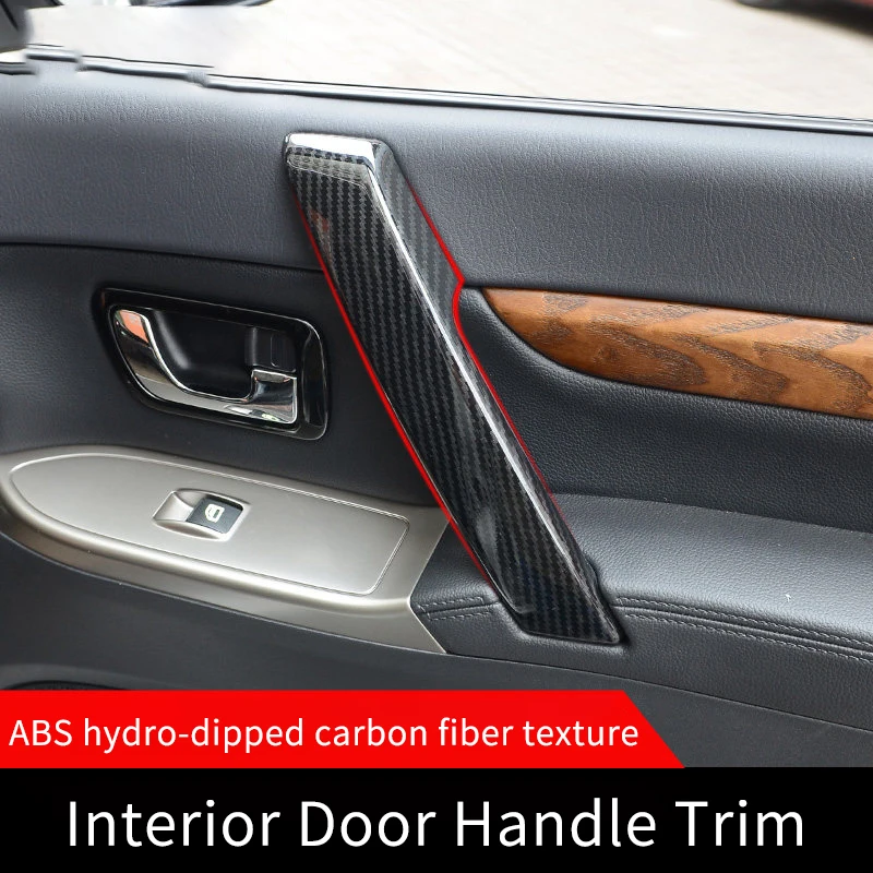 ABS Hydro-Dipped Carbon Fiber Interior Door Handle Trim for Pajero V93/V95/V97/V98 – Full-Wrap, Premium Glossy Finish