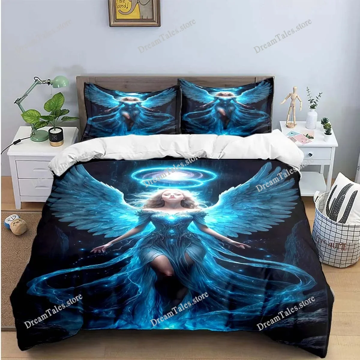 Exquisite Angel Wings Printed Bedding Sets Exquisite Set Duvet Cover Bed Comforter Set Bedding Set Luxury Birthday Gift