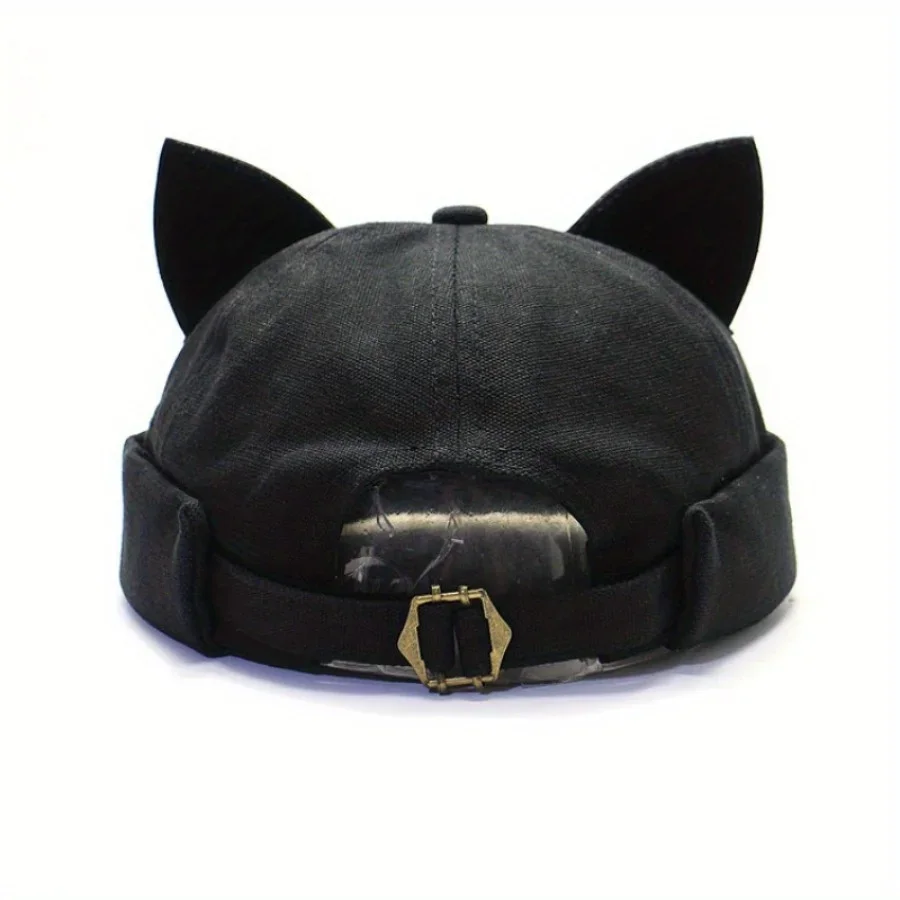 1 قطعة آذان القط قبعة بحافة واقية من الشمس صياد نمط قبعة بيسبول عكس ارتداء Snapback الدراجات قناع قبعة للأنشطة الخارجية