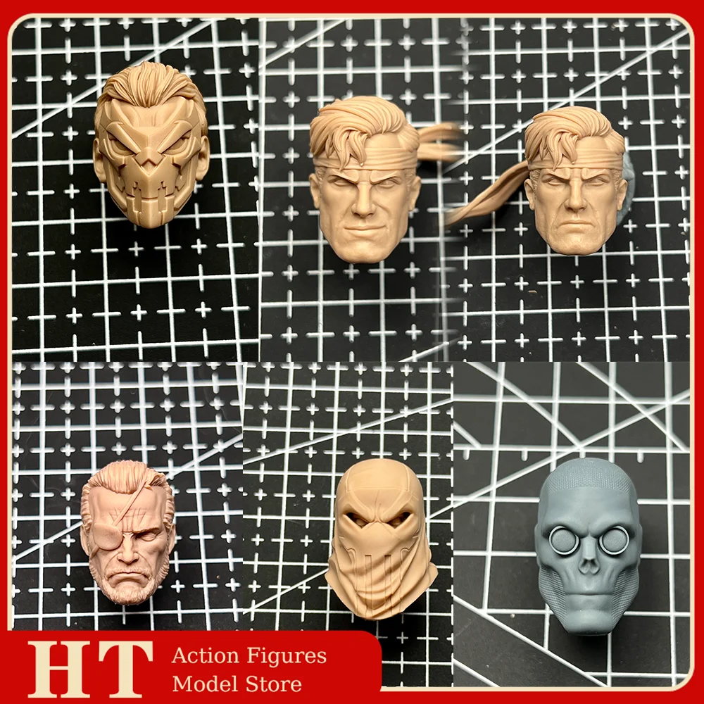 Hot Stock 1/12 Punisher Man Soldier Eye Face Mask Design Zombie Jim Lee Unpainted Head Sculpture For 6inch SHF Mezco Figure Body