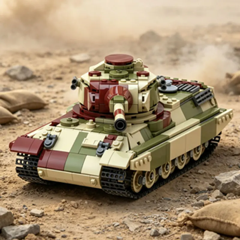 MOC 1109pcs Heavy Camouflage Tank Armored Vehicle Small Particle Assembly Building Blocks Boy Collectible Model Toy Ornament Gif