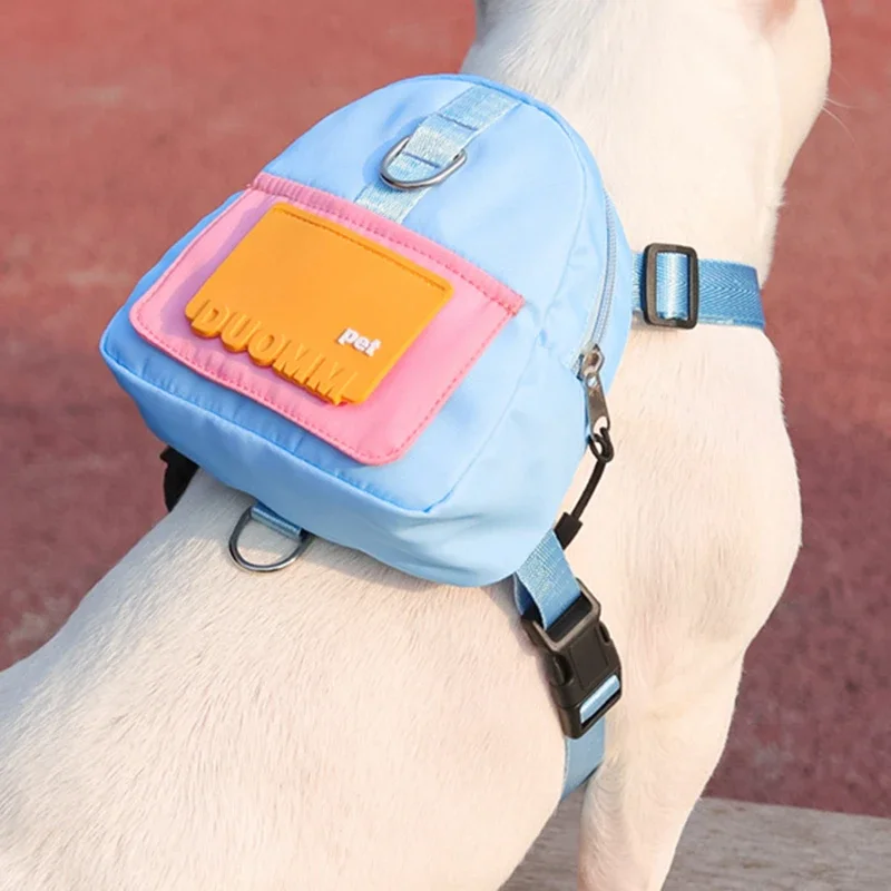 

Cute Dog Backpack Waterproof Dogs Puppy Bag With Harness Convenient Large-capacity Snack Outdoor Pet Supplies Accessories