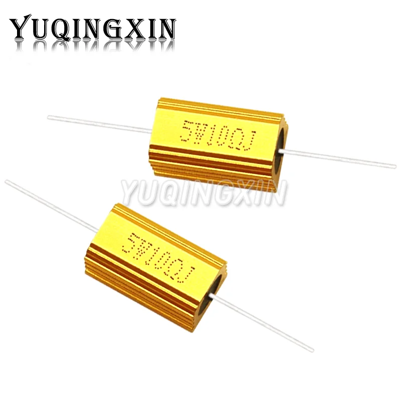 2PCS 5W Aluminum Power Metal Shell Case Wirewound Resistor 0.1 ~ 15K 0.5 1 2 5 6 8 10 50 100 200 300 1K 10K ohm RX24 Resistance