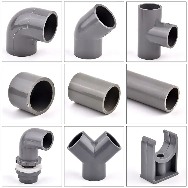 20/25/32/40/50mm Grau PVC Rohr Anschluss Gerade Ellenbogen T End Kappe drainage Joint DIY Aquarium Aquarium Wasser Versorgung Armaturen