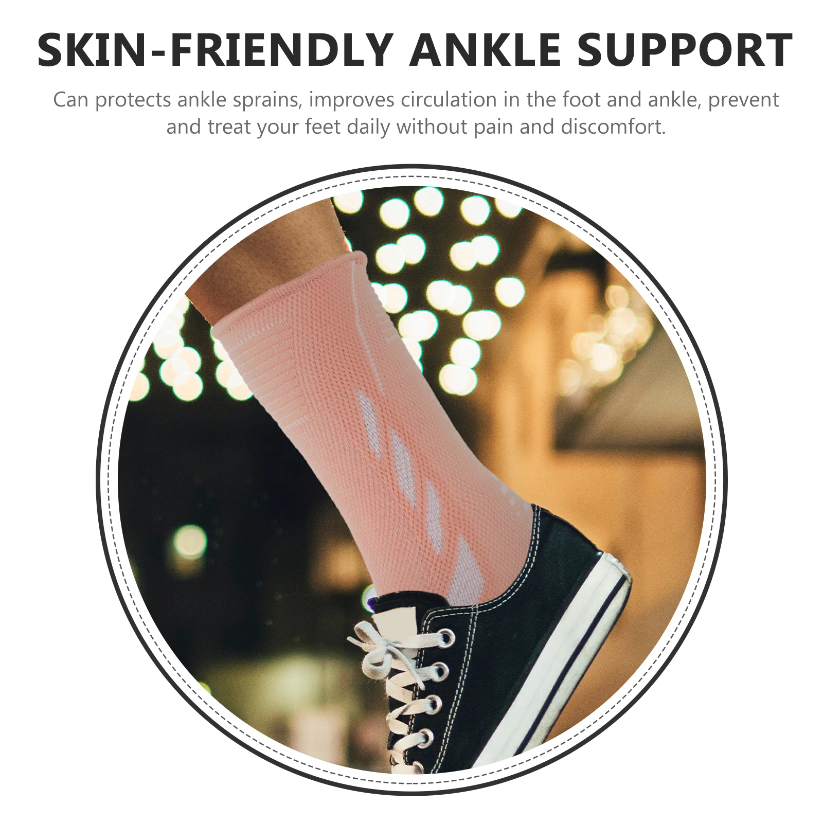 

1 Pair Compression Ankle Sleeve Foot Protector Breathable Sports Socks Plantar Fasciitis Relief Elastic Ankle Brace For Walking