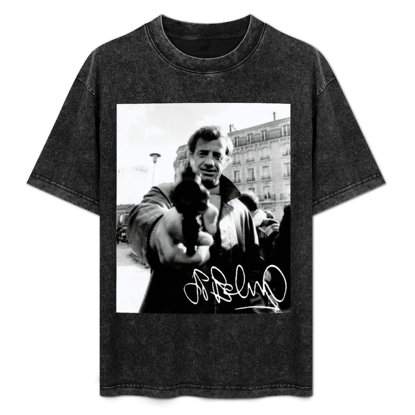 

Jean Paul Belmondo, rip Jean-Paul Belmondo, jean paul belmondo autograph T-Shirt sublime vintage plain oversized t shirt men