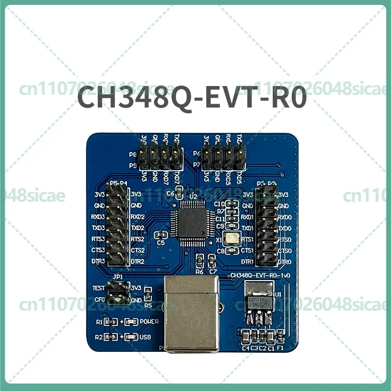 CH348 Development Board USB2.0 High Speed to 8CH RS232 Asynchronous Serial Port