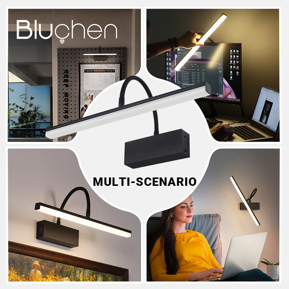 4400mAh Rechargeable Wall Lamp 40cm Interior LED Wall Light Dimming for Picture Pegboard Bedroom decoration