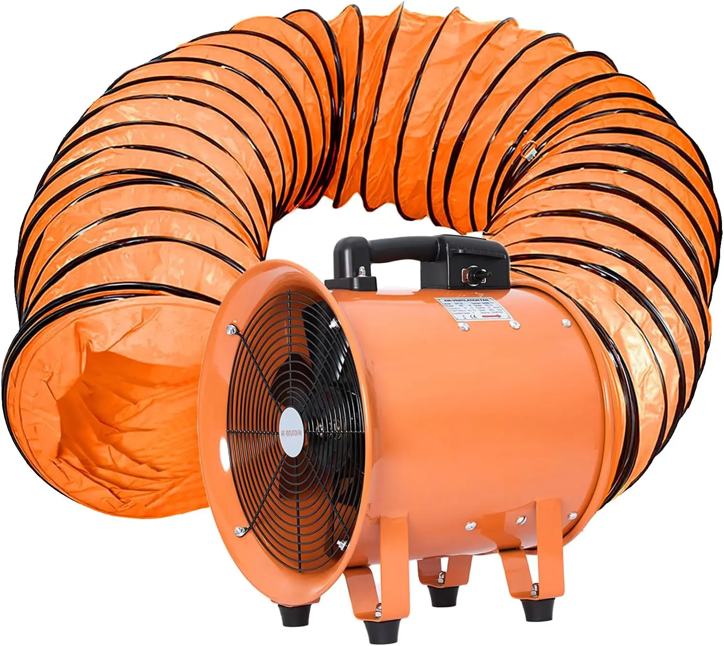 Utility Blower Fan 12 Inch, 550W High Velocity Ventilator With Duct Hose, Low Noise Portable Ventilation Fan, Fume Extractor