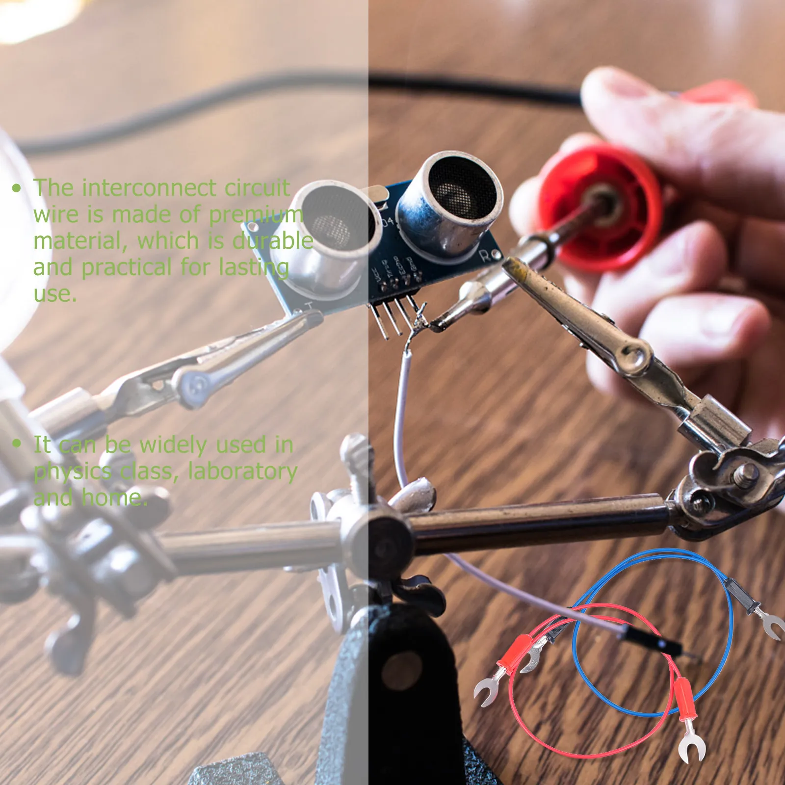 6Pcs U-Shaped Fork Wiring Wire Circuit Wire for Physics Class Experiment Random Color Wiring Fork