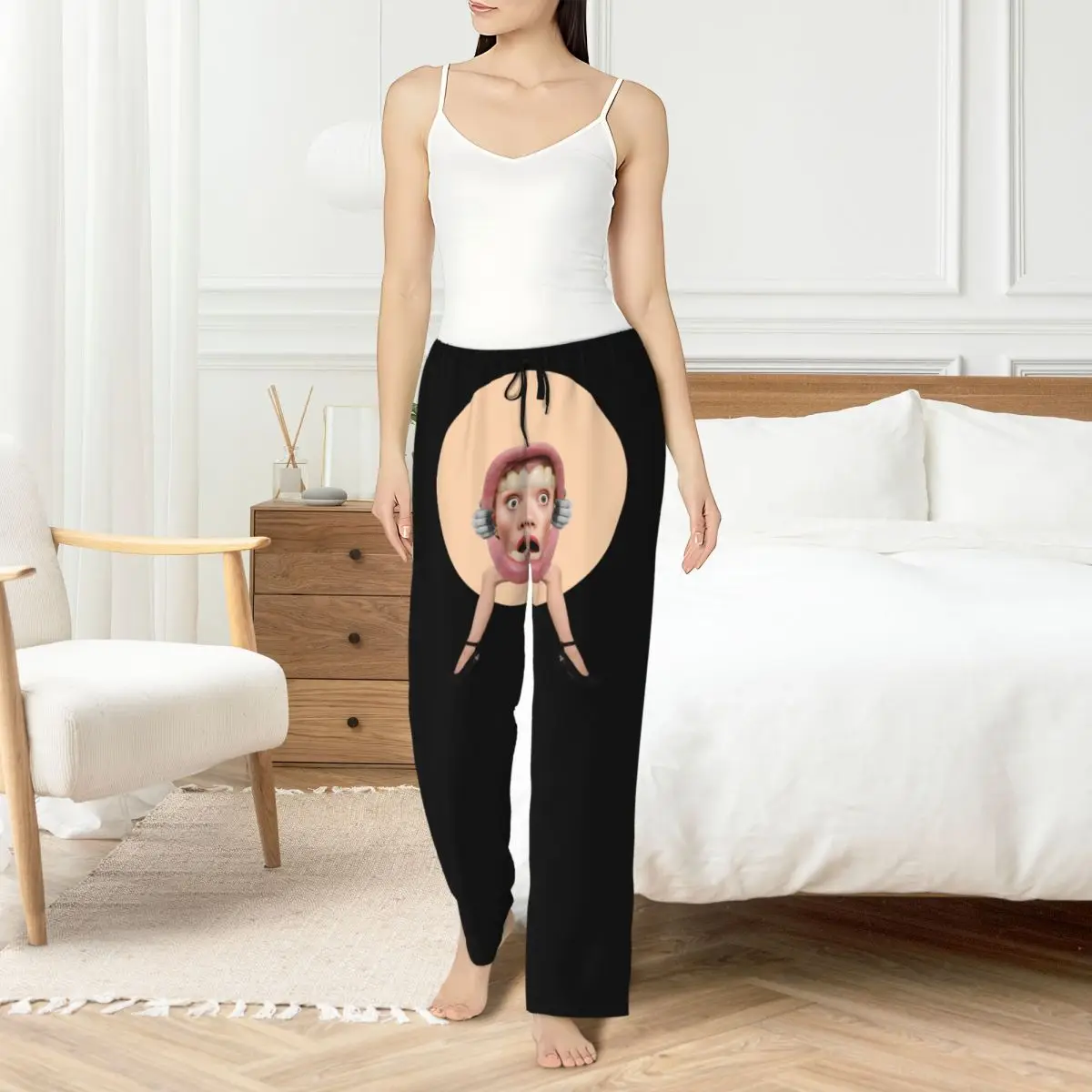 

Custom Print Personalized Head Face Photo Pajama Pants Women's Eat You Sleep Sleepwear Bottoms with Pockets