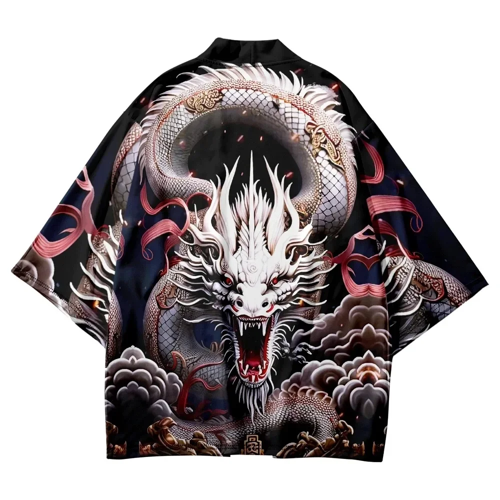 Tradizionale Samurai Kimono uomo giapponese Anime Dragon Print Cosplay Haori donna donna Cardigan Yukata Shirt Summer Robe