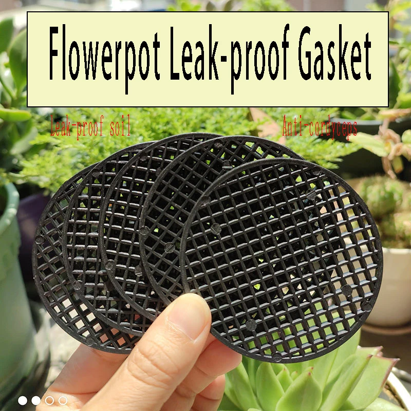 Flower Pot Gasket Leak-proof Soil Pad Bottom Mesh Pieces Fleshy Plant Pad Pot Mesh Plastic Round Leakage Mesh Breathable Mesh