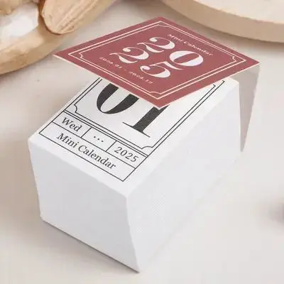 

Home Desk Mini Calendar Vintage Tearable Standing 2025 Decorative Scrapbook Time Planning Office Calendar Desktop Decor