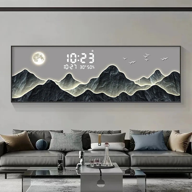 

Interior Fashion Wall Clocks Art Mural Living Room Digital Minimalist Clock Wall Chinese Style Horloge Murale Home Products