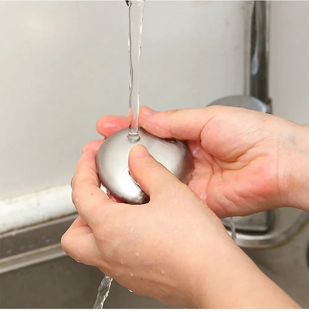 

1pc-Magic Soap Stainless Steel Soap Hand Odor Remover Bar Soap Garlic Deodorize Gadget Tools