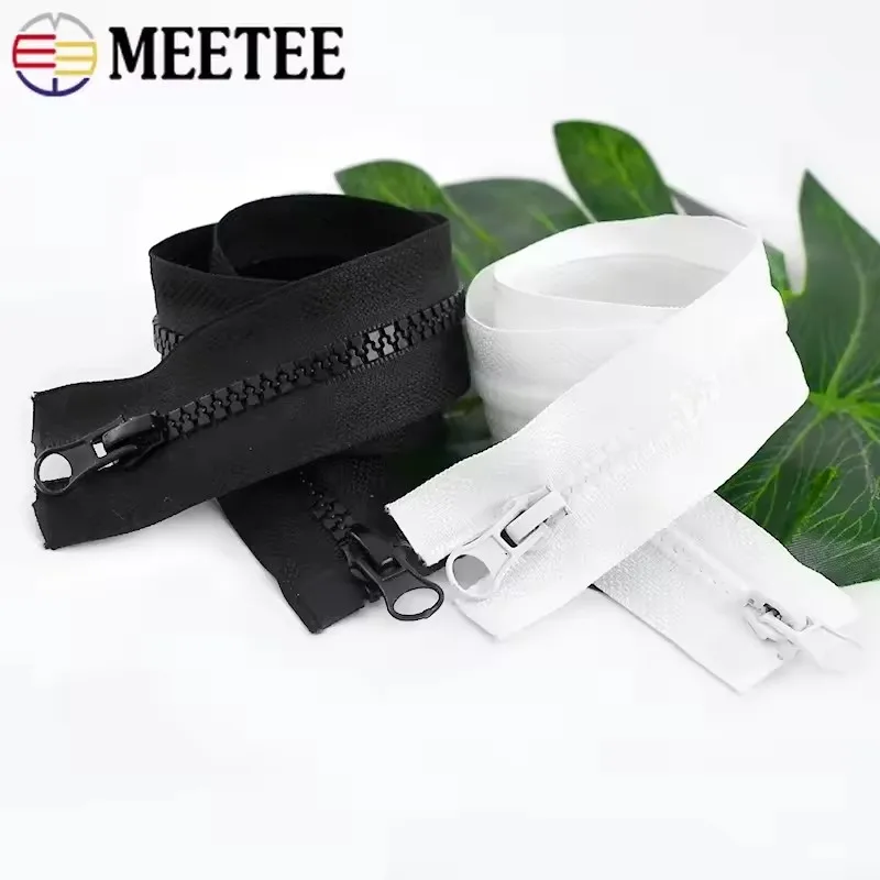 60-300cm 5# 8# Resin Zipper for Sewing Long Open-End Zippers with Single/Double Sliders Tent Coat Clothes Zip Repair Accessories