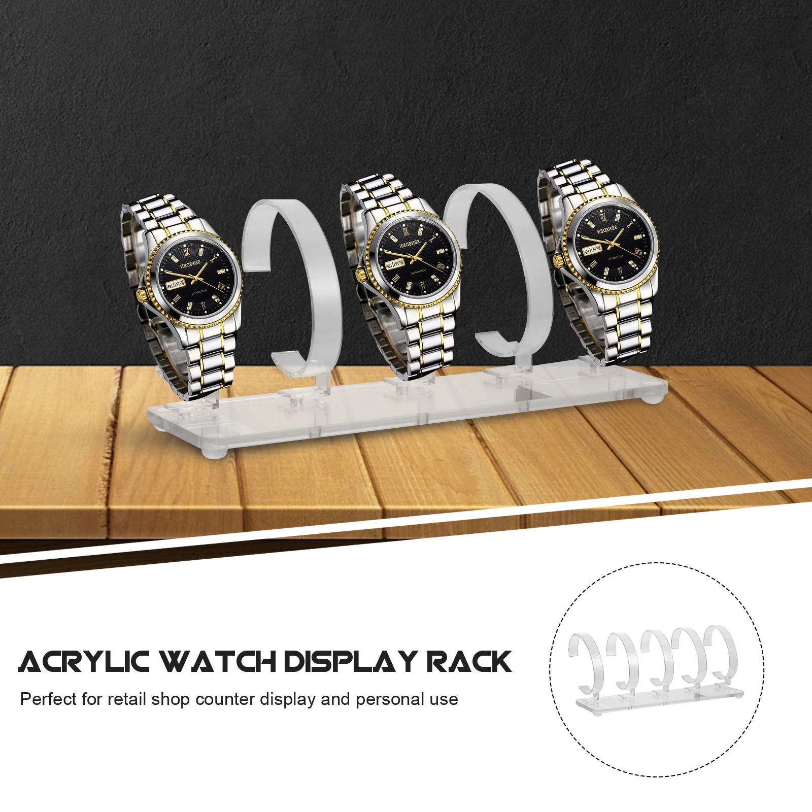 

Acrylic Watch Display Removable Transparent C Ring Non Slip Multi Booth Fits All Watches Bracelet Jewelry Packaging