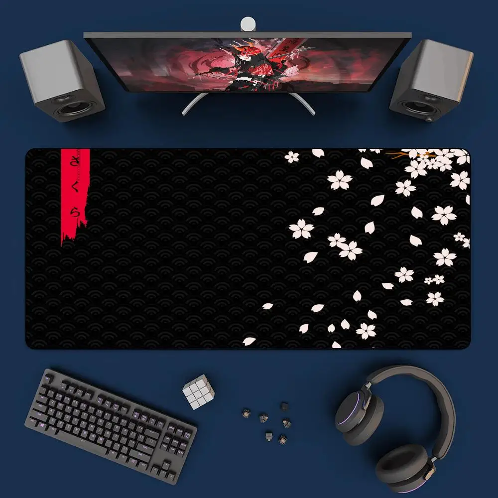 Non Slip PC Mouse Desk Mat Pad UECYXOP Art Japanese flores cerejeira rosa Game Keyboard Mouse pad Large Gaming Mouse Pad