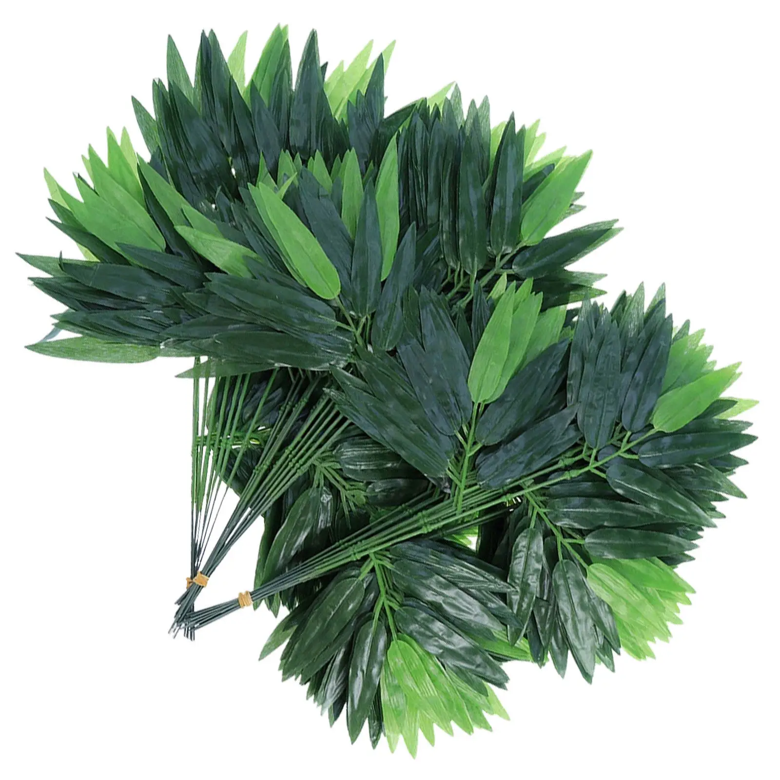 50Pcs Artificial Bamboo Foliage Stems Greenery Spray Decorative Leaves for Radiator Covering Water Pipe Hiding Wedding Greenery