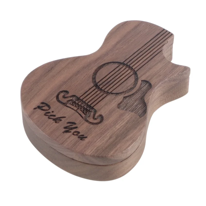 Wooden Guitar Pick Box EVAFoam Pick Storage Box Guitar pick bag Guitar Pick Gift Set