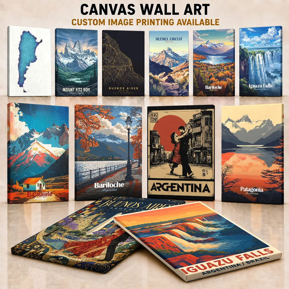 Argentina Canvas Print Poster Customized Photo Minimalist Geographic Travel Style Wall Paintings Decoration For Study Map Gift