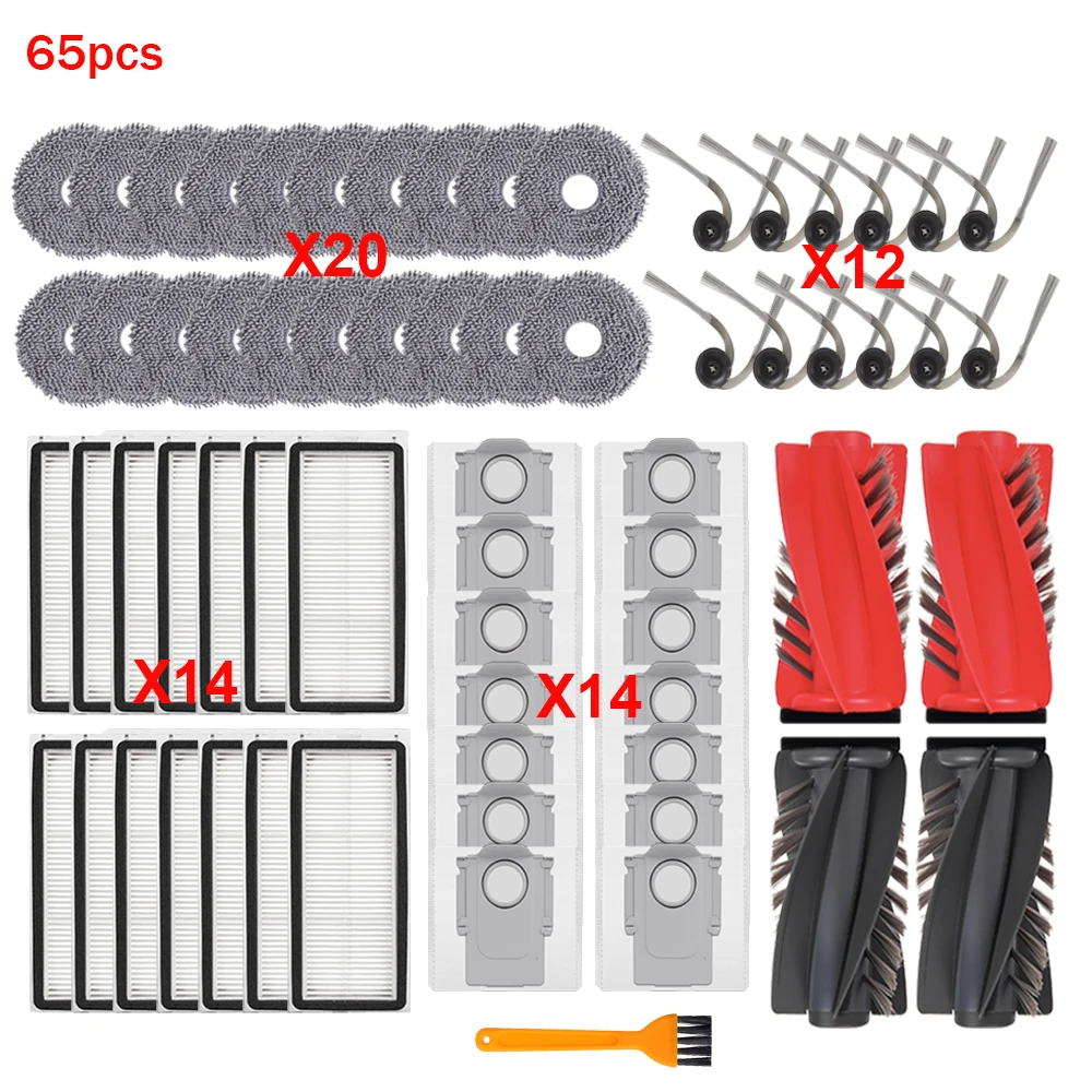 Filter Mop Doek Zijborstelzakken Voor Roborock Qrevo Curv/Qrevo S5V/Qrevo Curv S5X/Qrevo C/Qrevo C Pro/Qrevo CurvC/P20 PRO Vacuüm