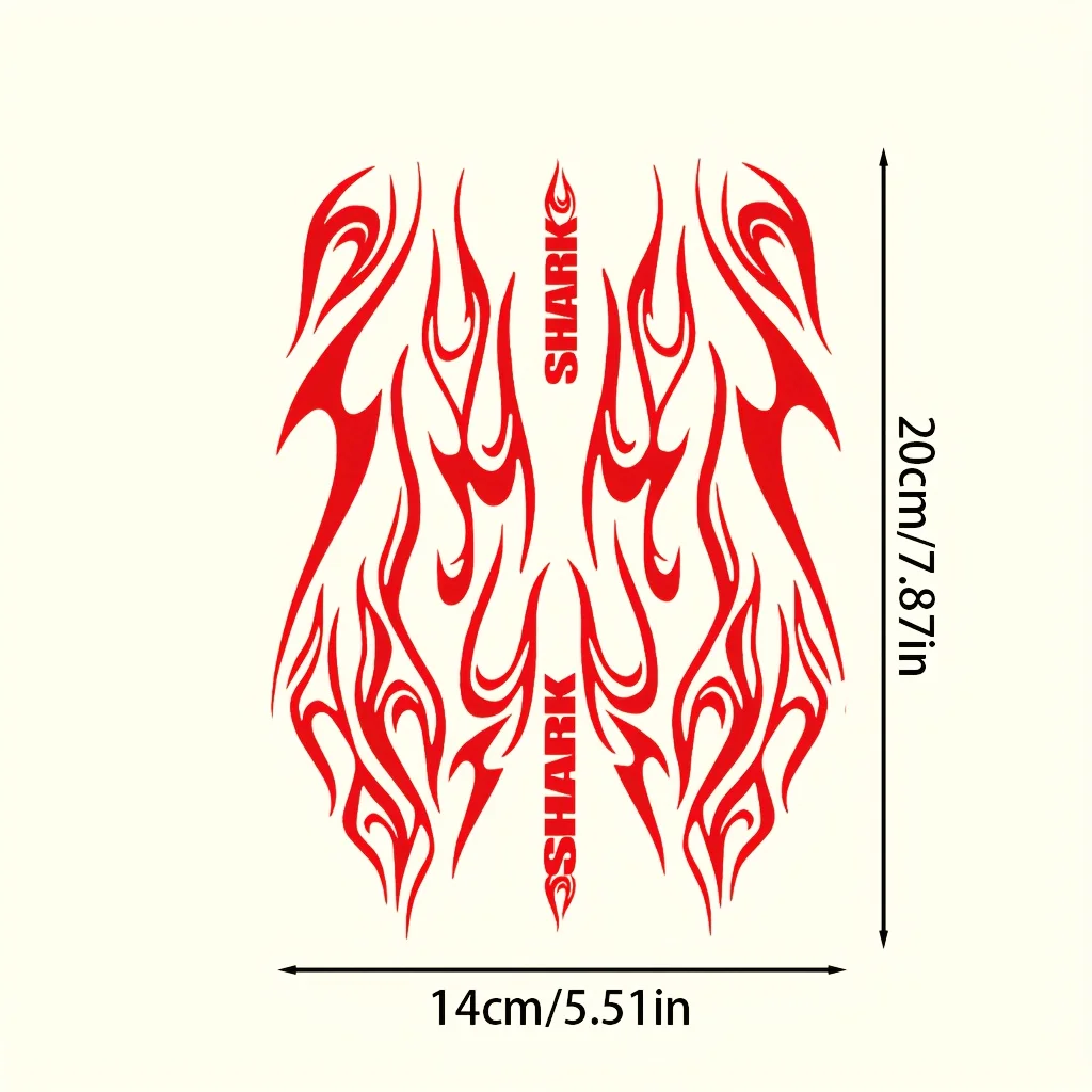 1 Set Multi-color Flame PVC Waterproof Stickers For Motorcycle Helmet Car Bike Decoration