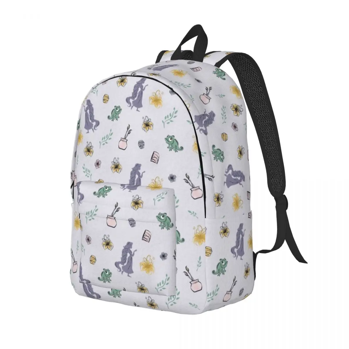 Zaini di tela di cartone animato divertente Rapunzel aggrovigliati personalizzati per uomo donna College School studenti Bookbag adatto a borse per