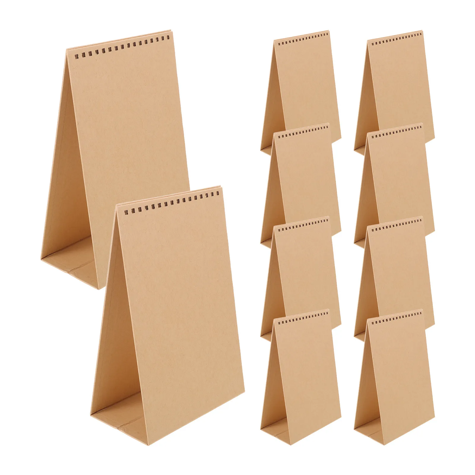 10Pcs Desktop Calendar Holder Triangular Blank Base Flip Sheet Rack 8.5x5.7x3.2 Refillable Desk Calendar Stand Home Office