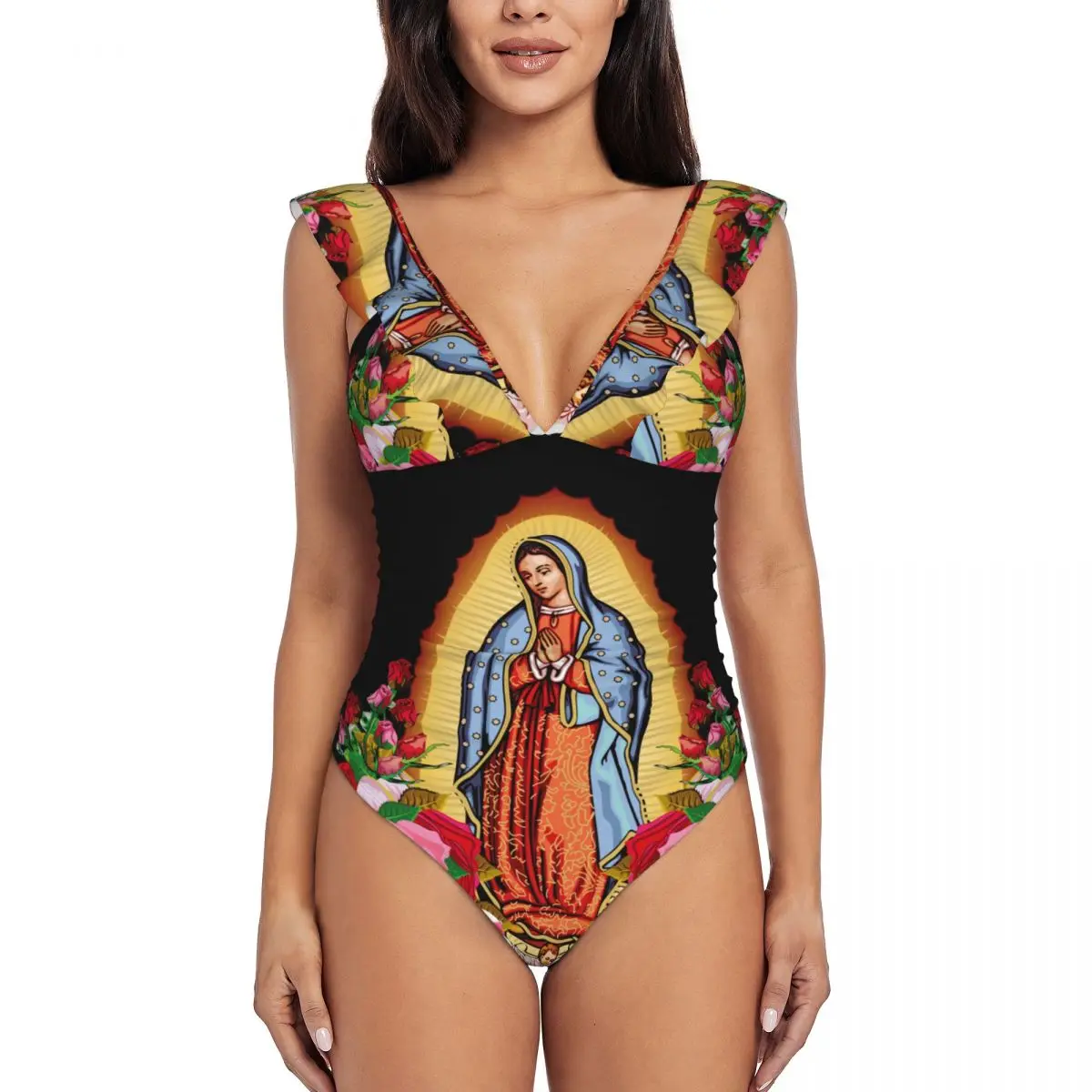 Our Lady Guadalupe Swimsuit For The Pool Swimwear For Girls Women