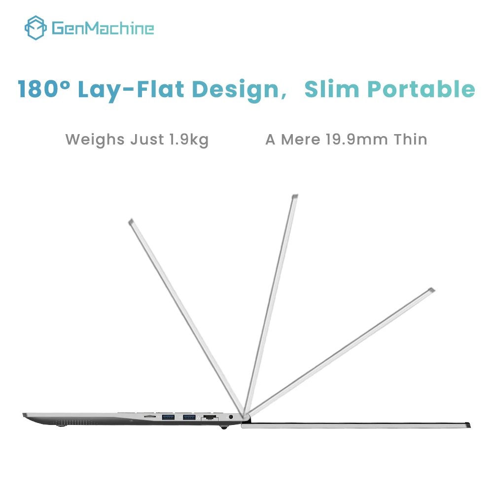 Genmachine 15.6” Laptop Computer Intel Core Ultra 125H 60Hz Arc Graphics DDR5 4800Mhz M.2 2280 NVME Business Gaming Laptops