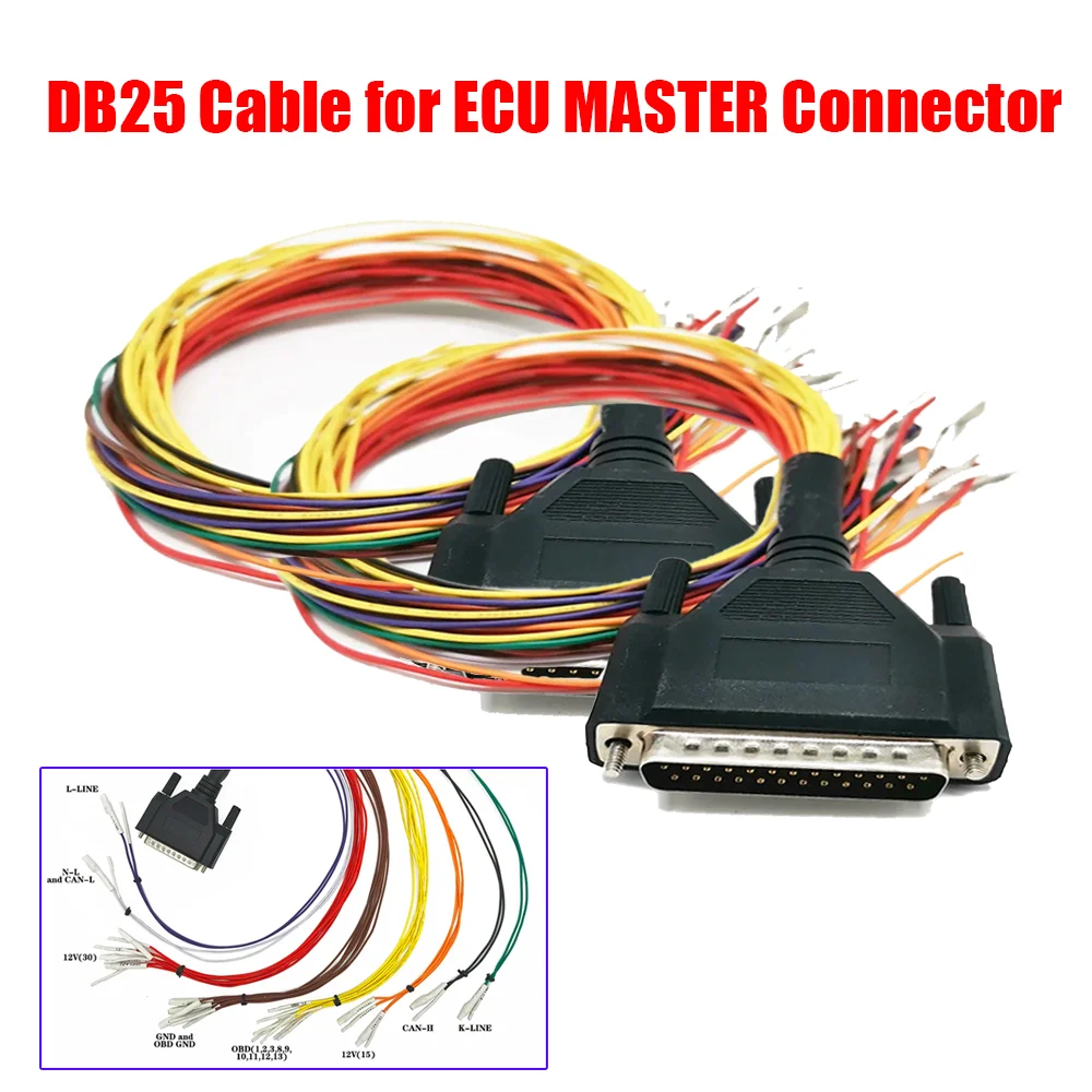 New DB25 Cables For ECU MASTER Connector to Repair Car Key Code Programmer Faults Diagnostic Tool DB25 Cable Connection tool
