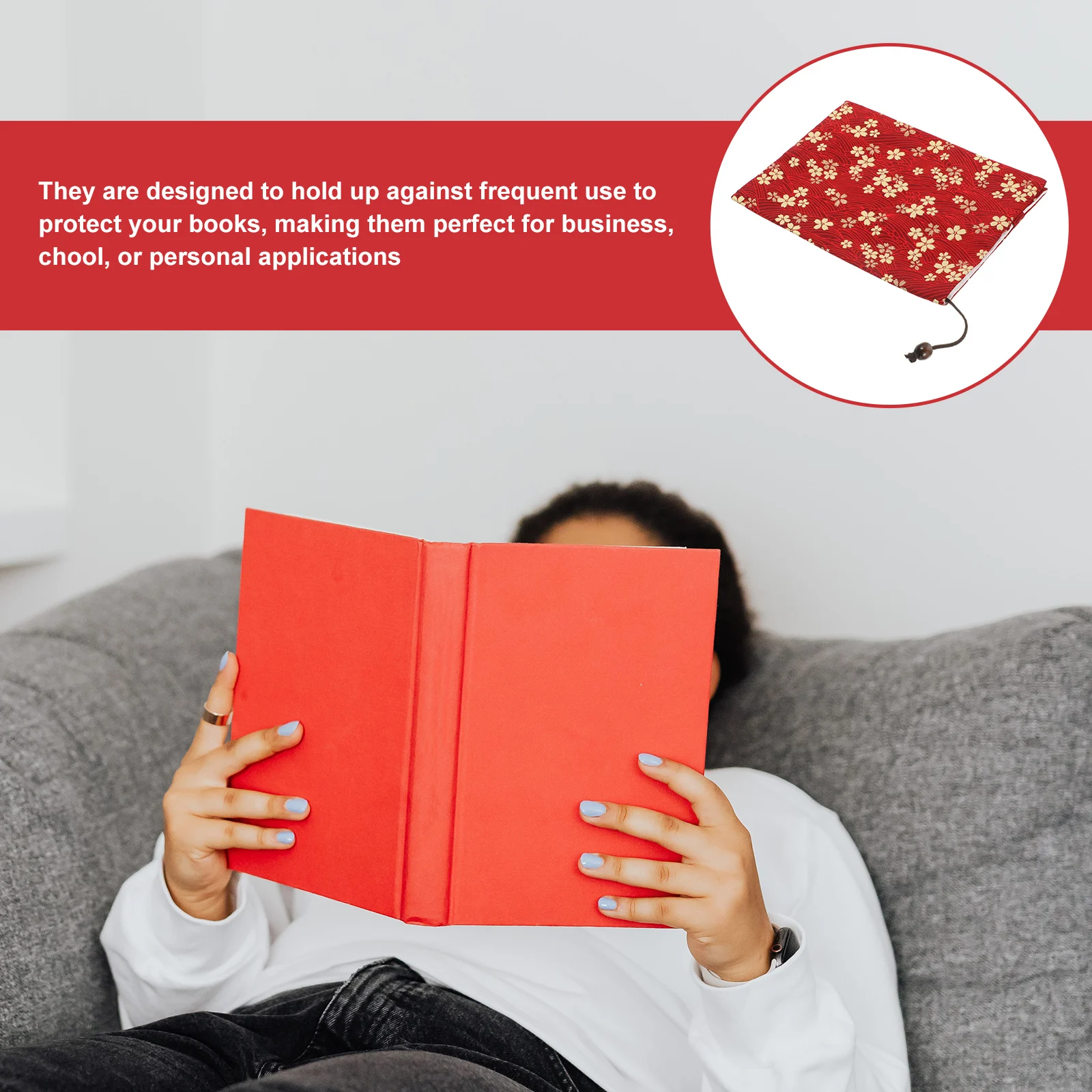 Gold Foil Flower Book Cover Cloth Wear Resistant Scratch Proof For School Students Stylish Decorative Sleeve Protector Notebook