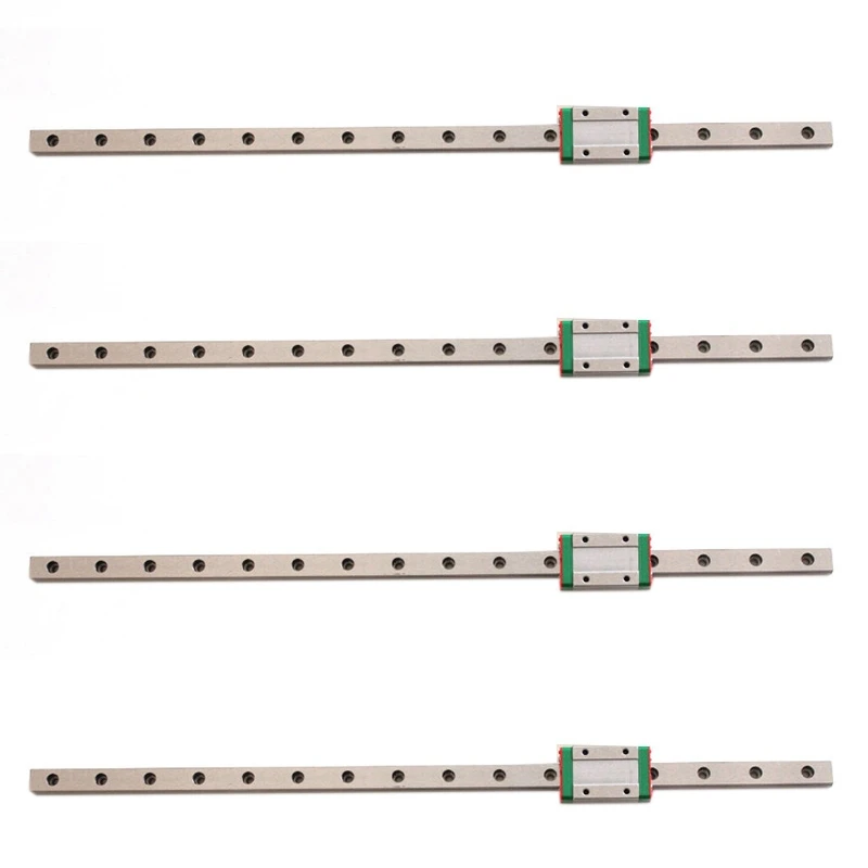 4Pcs 9Mm Linear Guide Miniature Rail MGN9 400Mm Linear Rail And 4 Pcs MGN9H Miniature Rail Slider