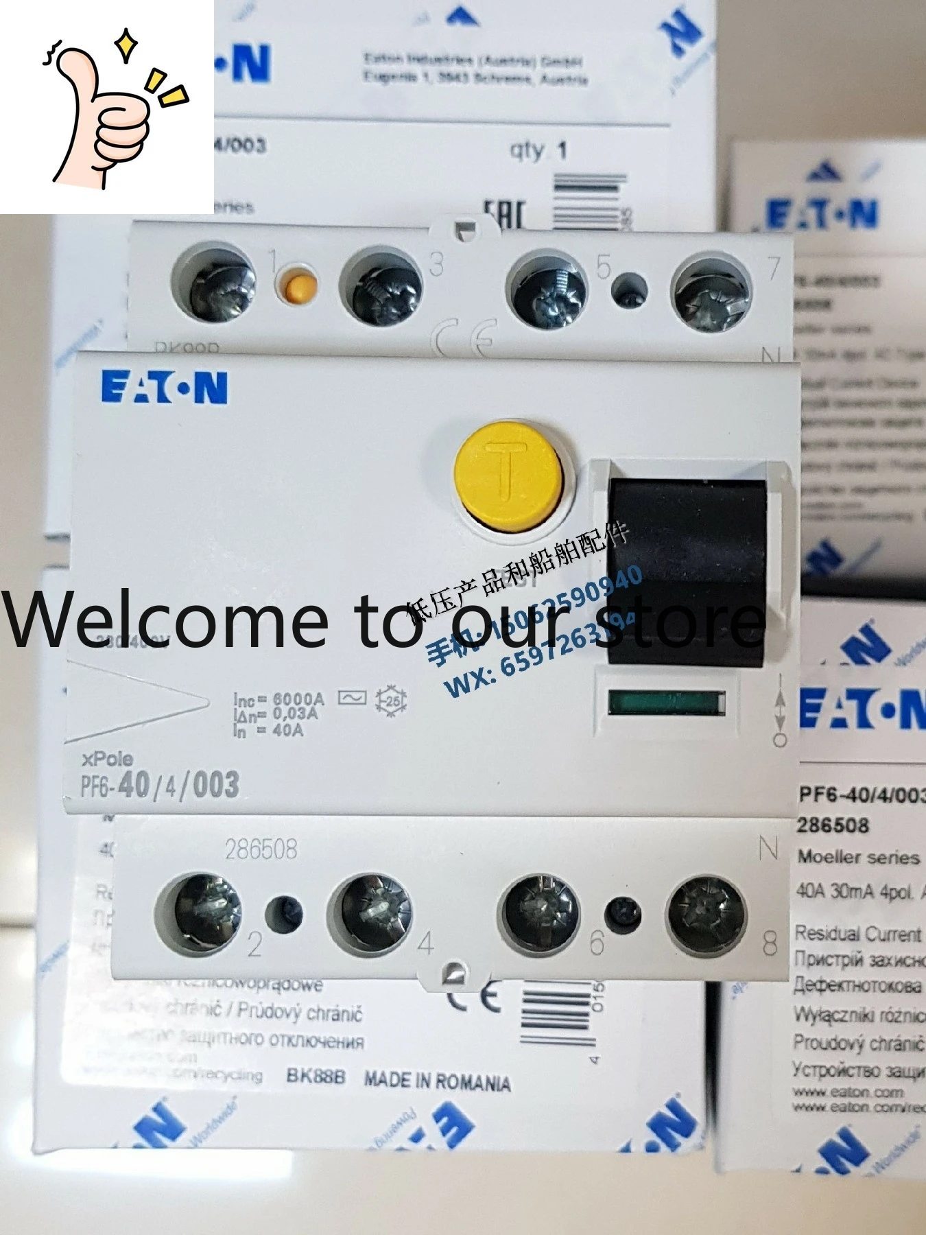 Nuevo Protector de Fugas Original EATON MOELLER/Muller PF6-40/4/003
