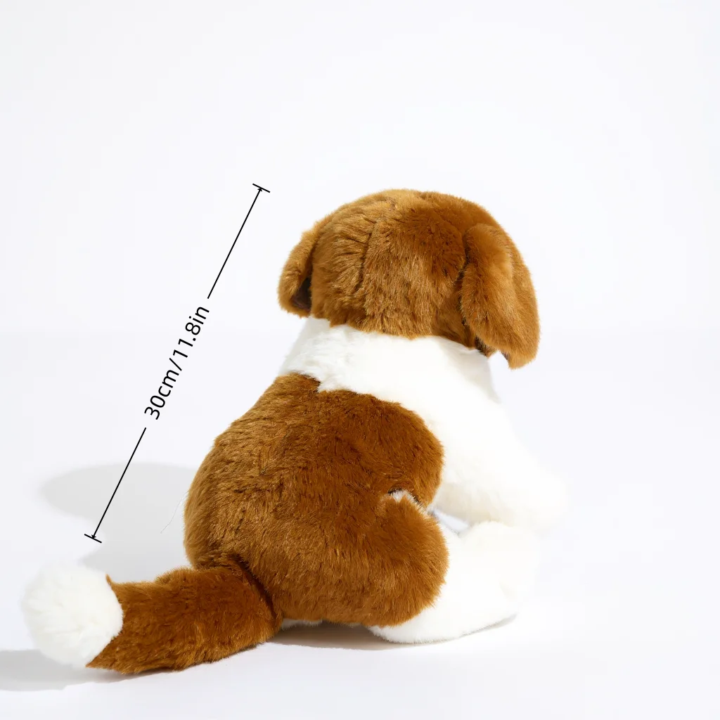 ตุ๊กตาสุนัขเซนต์เบอร์นาร์ดเหมือนจริง ขนาด 11.8 นิ้ว - ตุ๊กตาจำลองนุ่มพิเศษ ของขวัญสำหรับเด็ก ของสะสม ของตกแต่ง