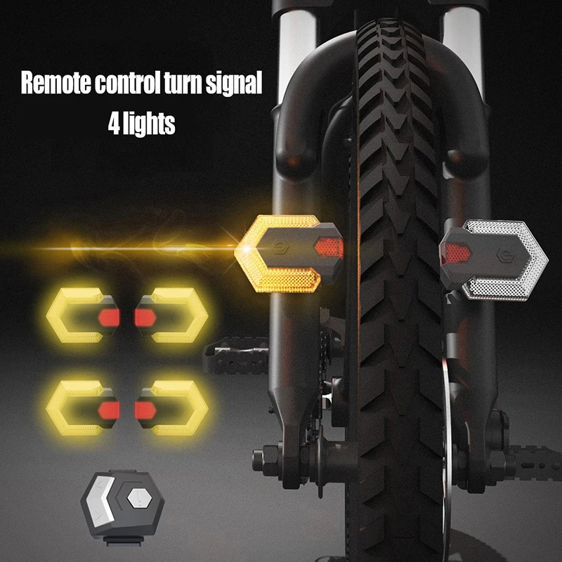 1 Set Turn Signals for bicycle Front Rear Light Smart Wireless Remote Control Bike Light Cycling Safety Warning LED Accessories