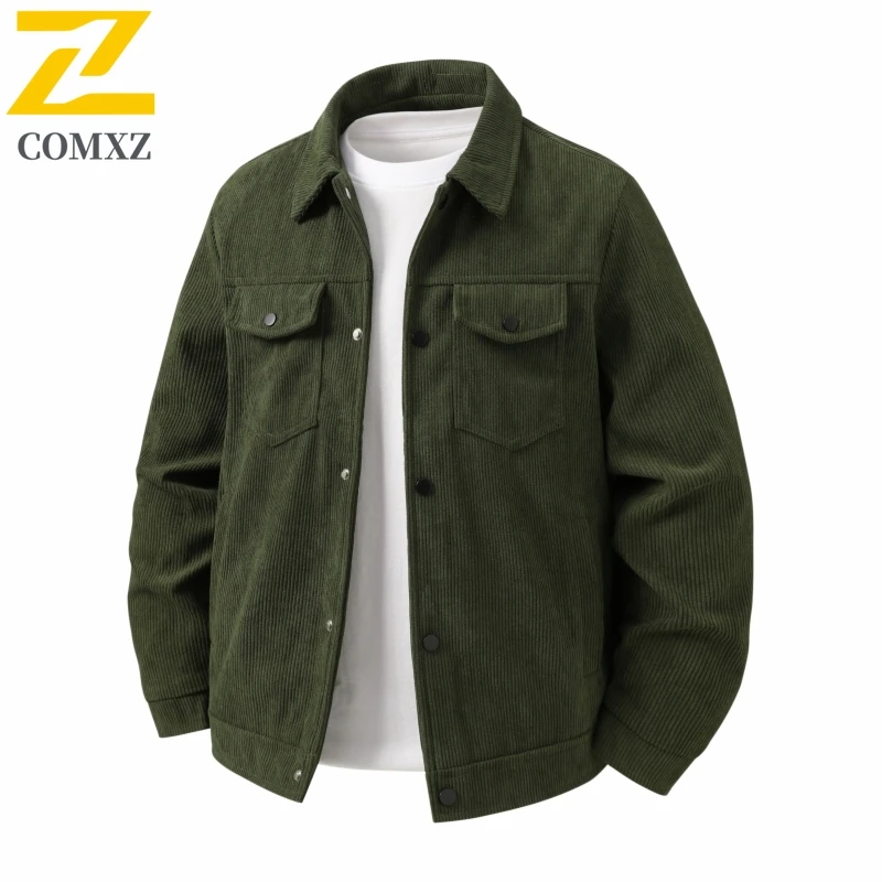 2025 الخريف والشتاء الرجال سترة صوف الضأن طوق يندبروف ومعطف دافئ الرجعية بلون منتصف العمر ملابس للرجال 4XL #1