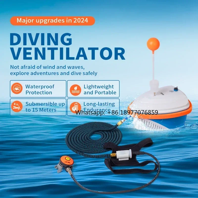 New Diving Ventilato-r Portable For Dual Users Underwater Scuba 7-10hours Deep 15 Meters Float Diving Device Rescue Fishing