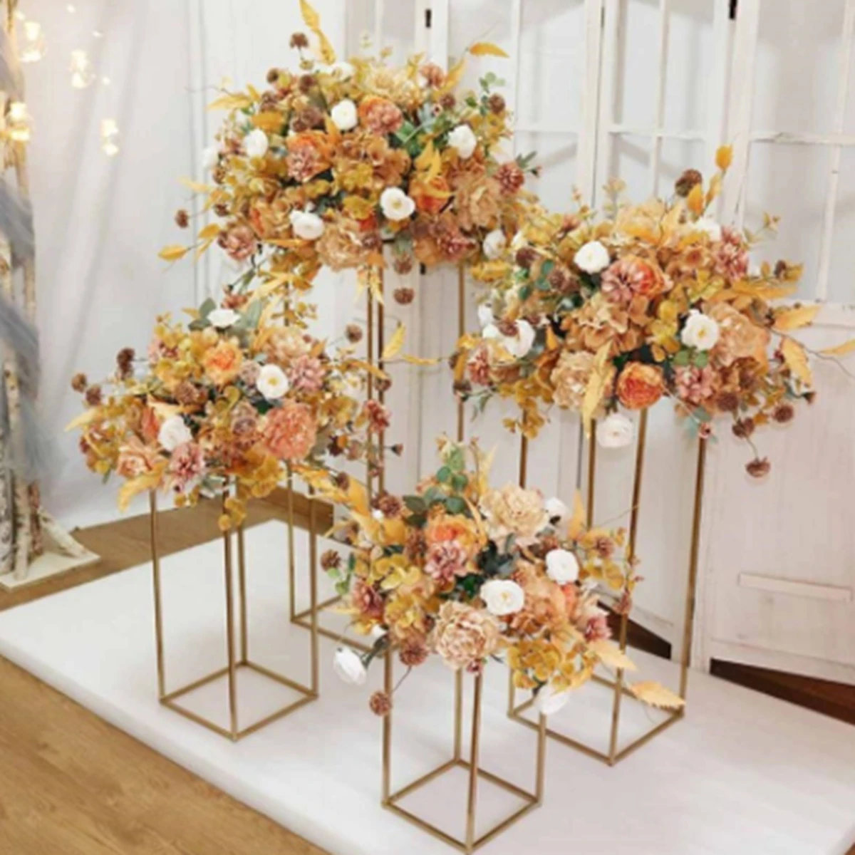 

Hot selling Rectangle Flower Stand For Wedding Decoration Centerpieces Metal Flower Vase Stand supplies from Indian Exporter