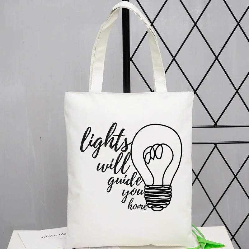 Coldplay-bolsa de compras de algodón reutilizable, bolsa de reciclaje de compras, bolsas reutilizables, sacola de yute plegable