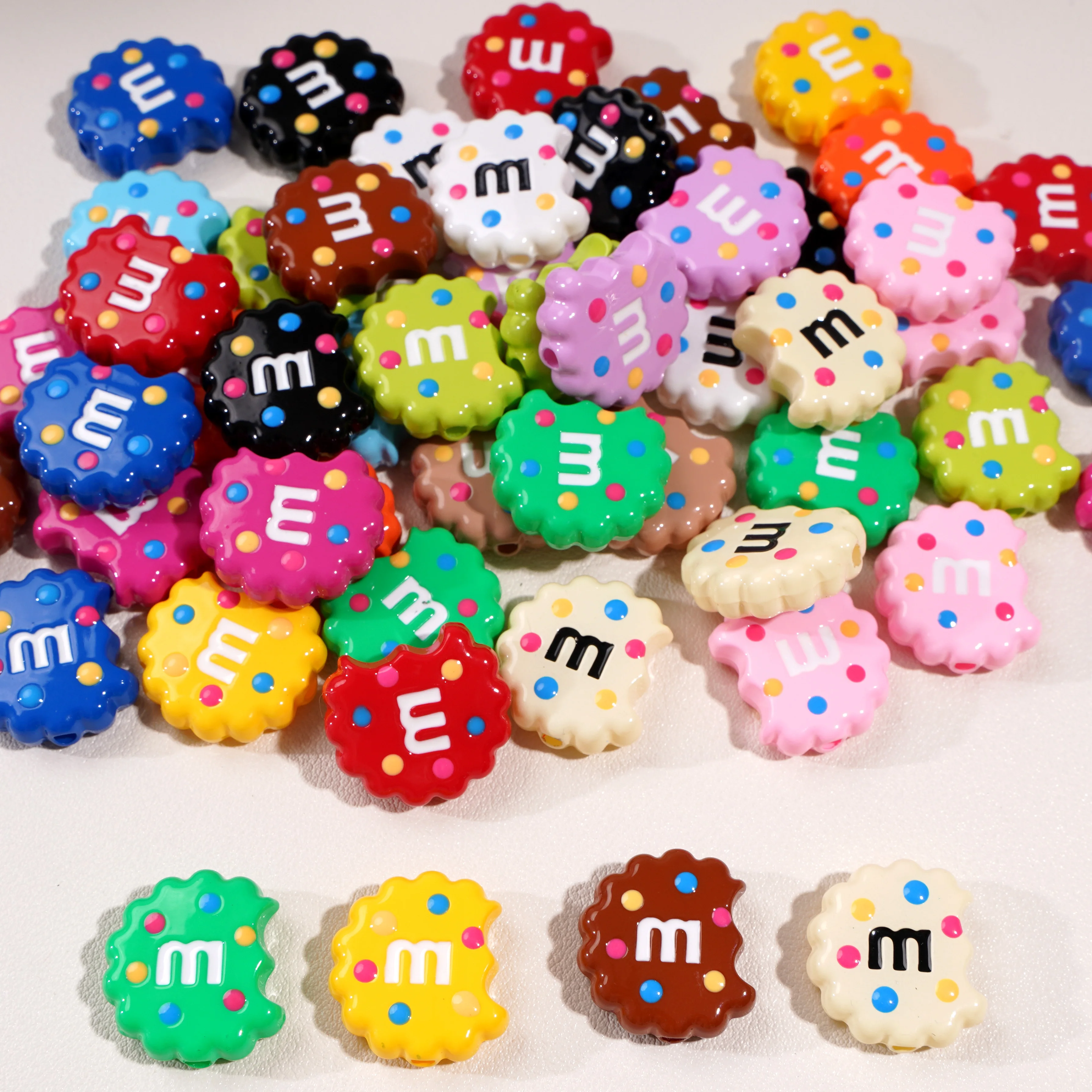 

2/10Pcs Colorful Creative Fun Biscuits Beads Acrylic Charms Dopamine Beads For Jewelry Making DIY Handmade Key Chain Accessories