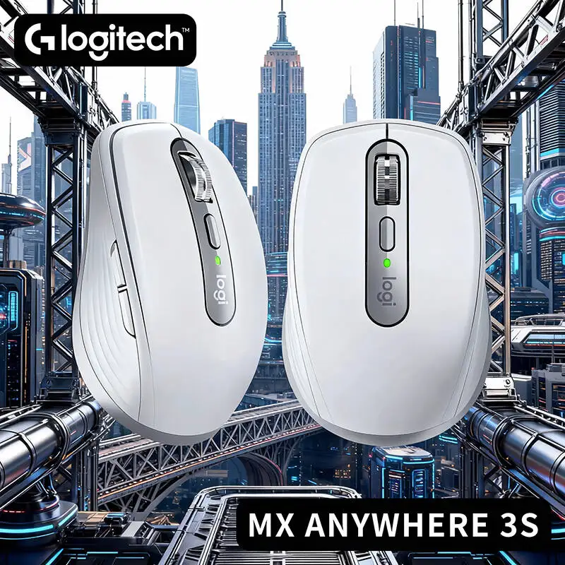 Precision Logitech MX Anywhere 3S Mouse - 8K DPI Glass Tracking, MagSpeed Hyper-Scroll, USB-C Charging, Office & Travel