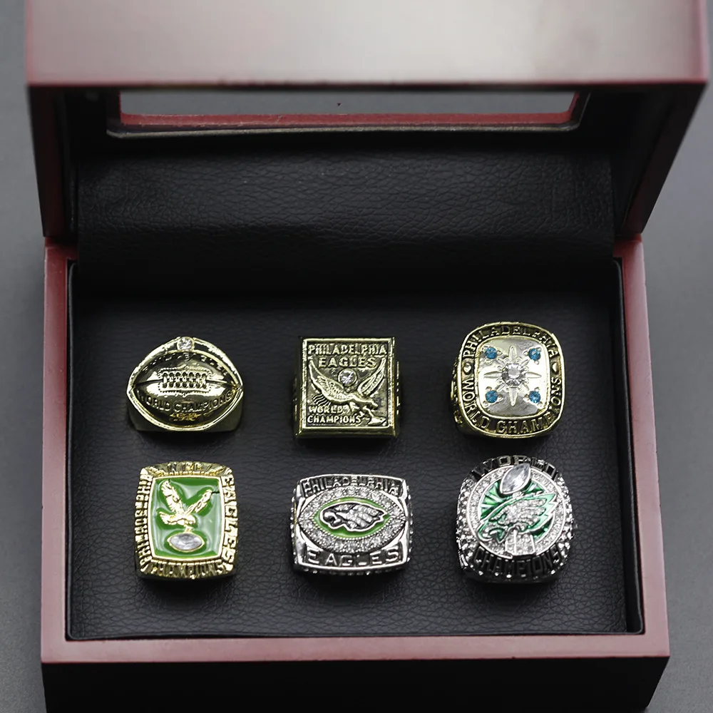 

6pcs/set New Creative Champion ring Set souvenir Gift for Friends Ring rugby football Gift Fan souvenir ring