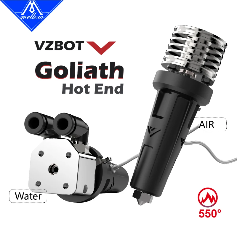 Mellow โลหะทั้งหมด Goliath Air/น้ำ V2 Hotend สำหรับความเร็วสูง3D เครื่องพิมพ์ Vzbot Voron HevORT เปลี่ยนมังกรบ้า