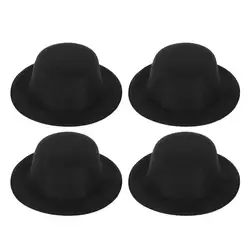4pcs Fabric Mini Snowman Hat Christmas Diy Clown Cap Party Magician Decor Santa Wraps Party Decor Tiny Crafts Supplies