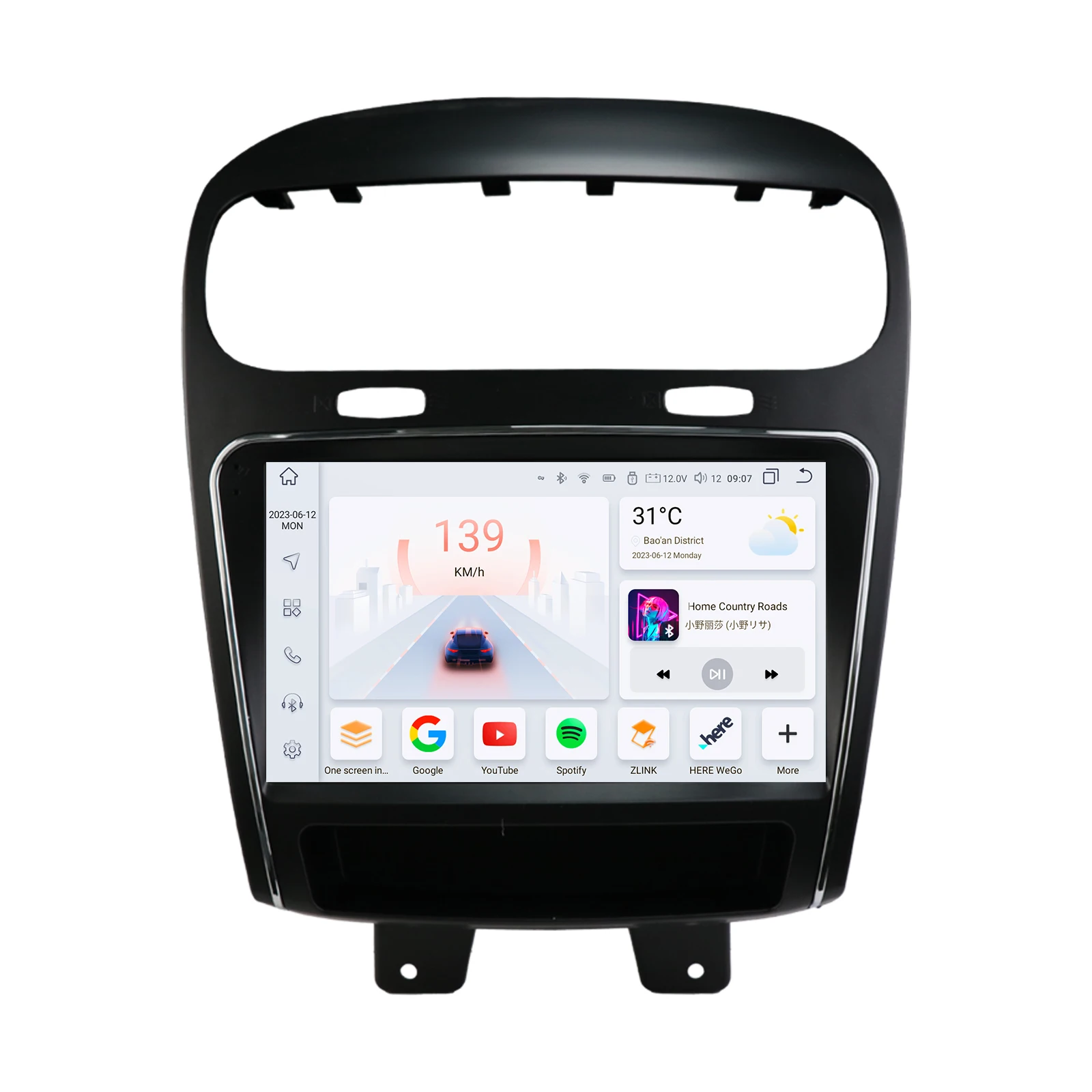 Hizpo Autoradio 9 pollici Pro AI Wireless CarPlay Android Auto per Fiat Freemont / Dodge Journey (JC49) 2008-2016 con ventola di raffreddamento integrata, navigazione GPS Android, lettore